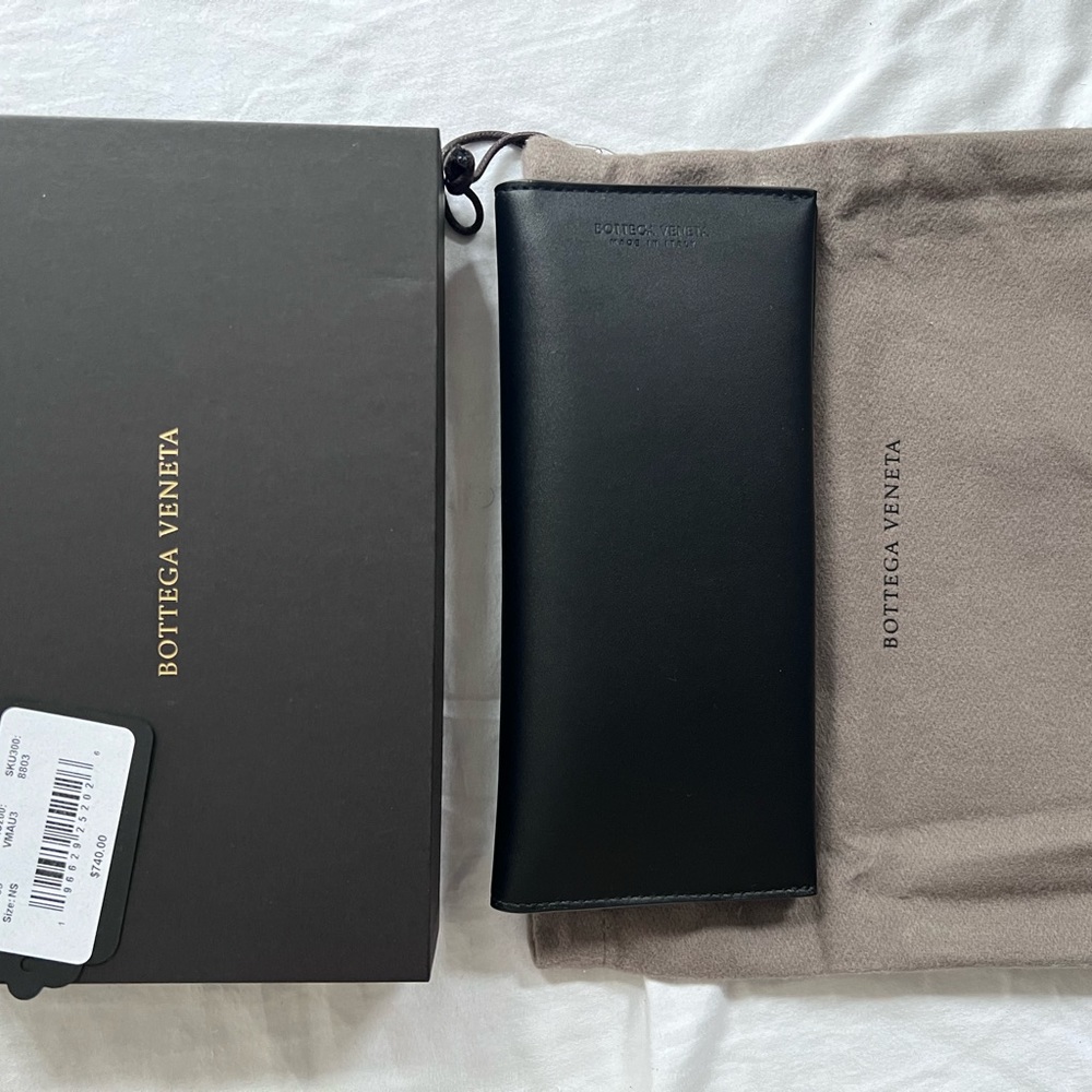 Bottega Veneta 619303 Black Leather Long Wallet